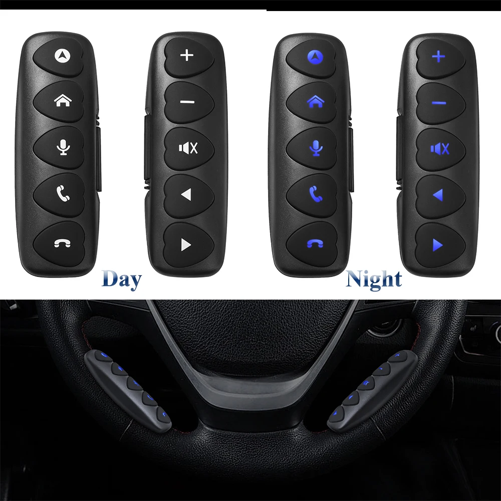 Smart Wireless Remote Control Buttons for Car Radio DVD GPS Multimedia 10 Keys Wheel Steering Controller LED universal Button