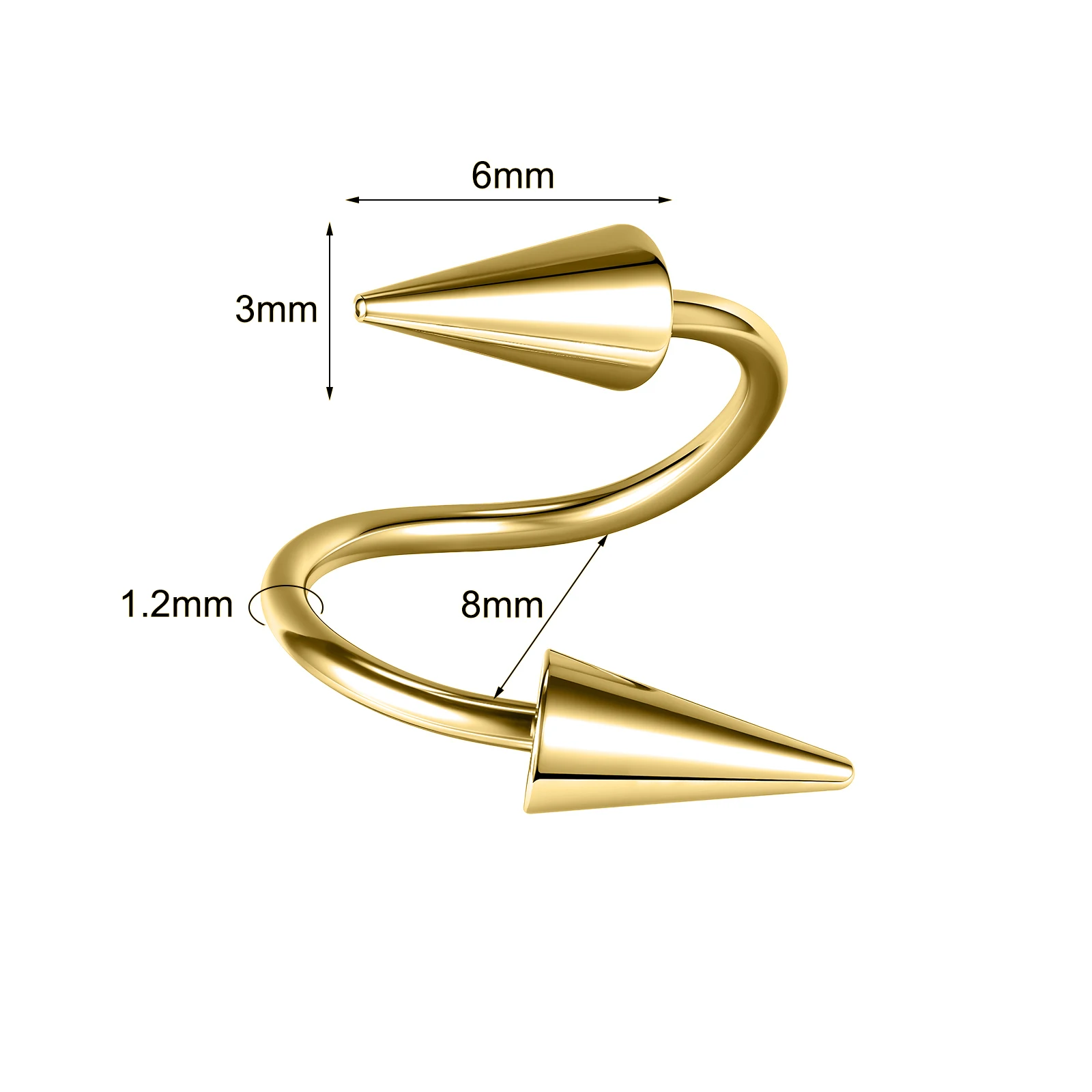 Gold-8X3X6mm