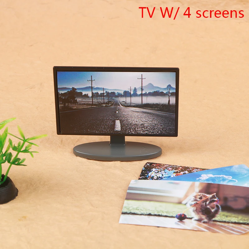 1:12 Dollhouse Miniature Living Room TV Wooden TV Cabinet Television Home Decor