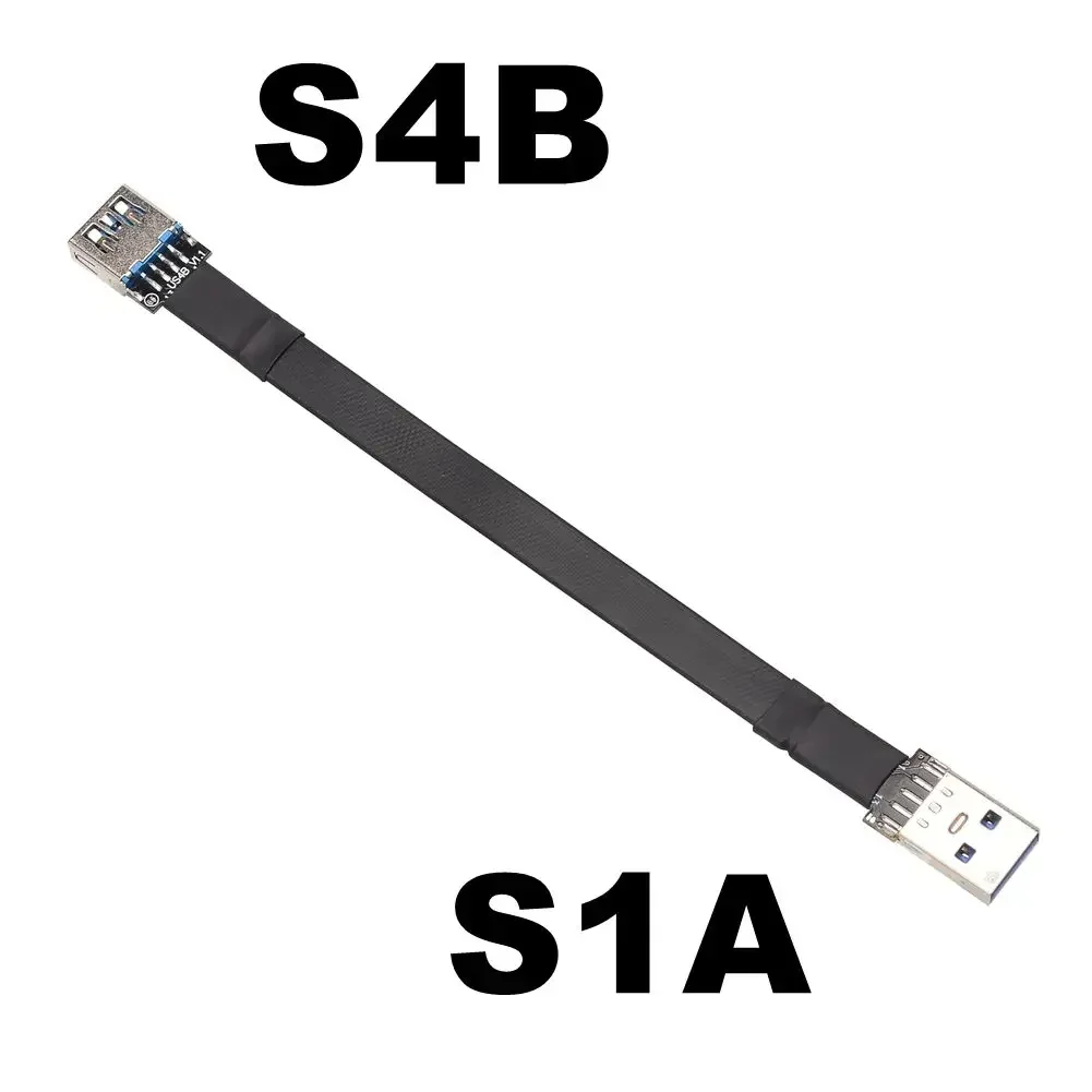 ADT USB 3.0 A Male To Female Ultra-Thin FPV FPC Flat Ribbon Extender Cable Type A Female To USB 3.0 Male Adapter Double 90 Angle