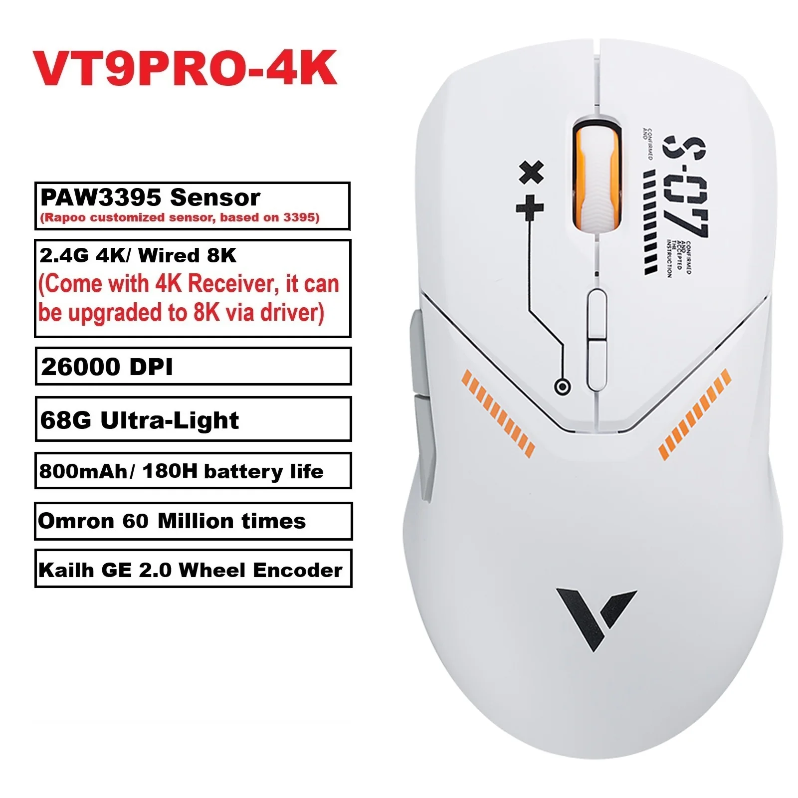 VT9PRO4K WhiteOrange