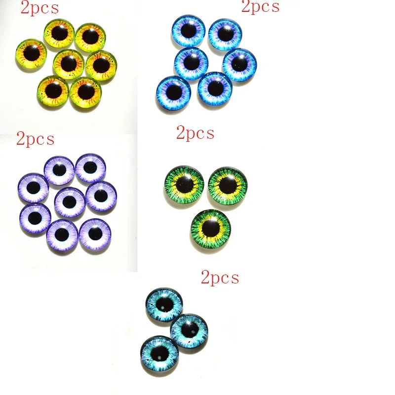 Mixed with 6mm  8mm 10mm and 12mm 20mmm 25mm Round In Paris Dragon Eyes Glass Cabochon Flatback Photo Cameo DIY Accessories