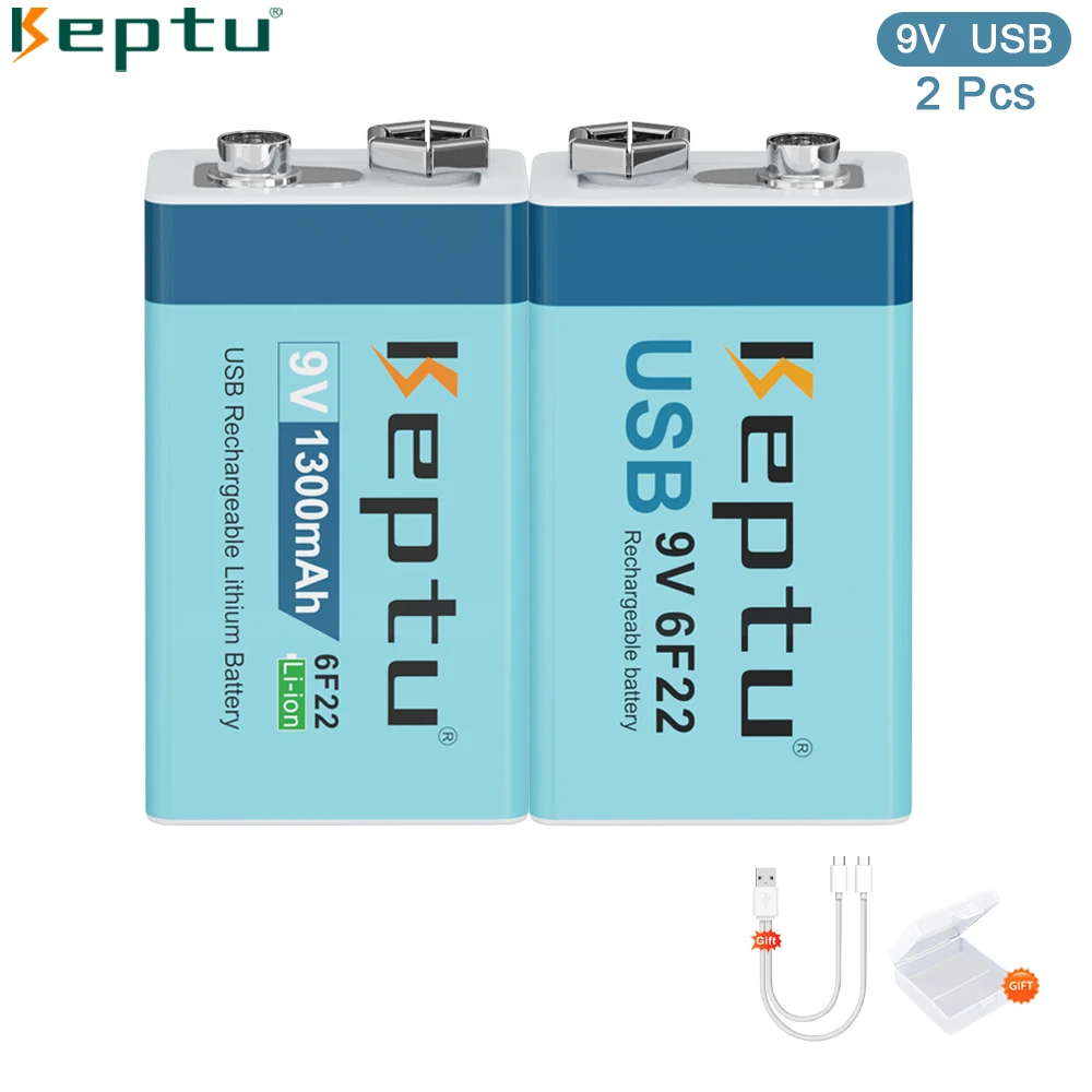 2pcs 9V1300mAh