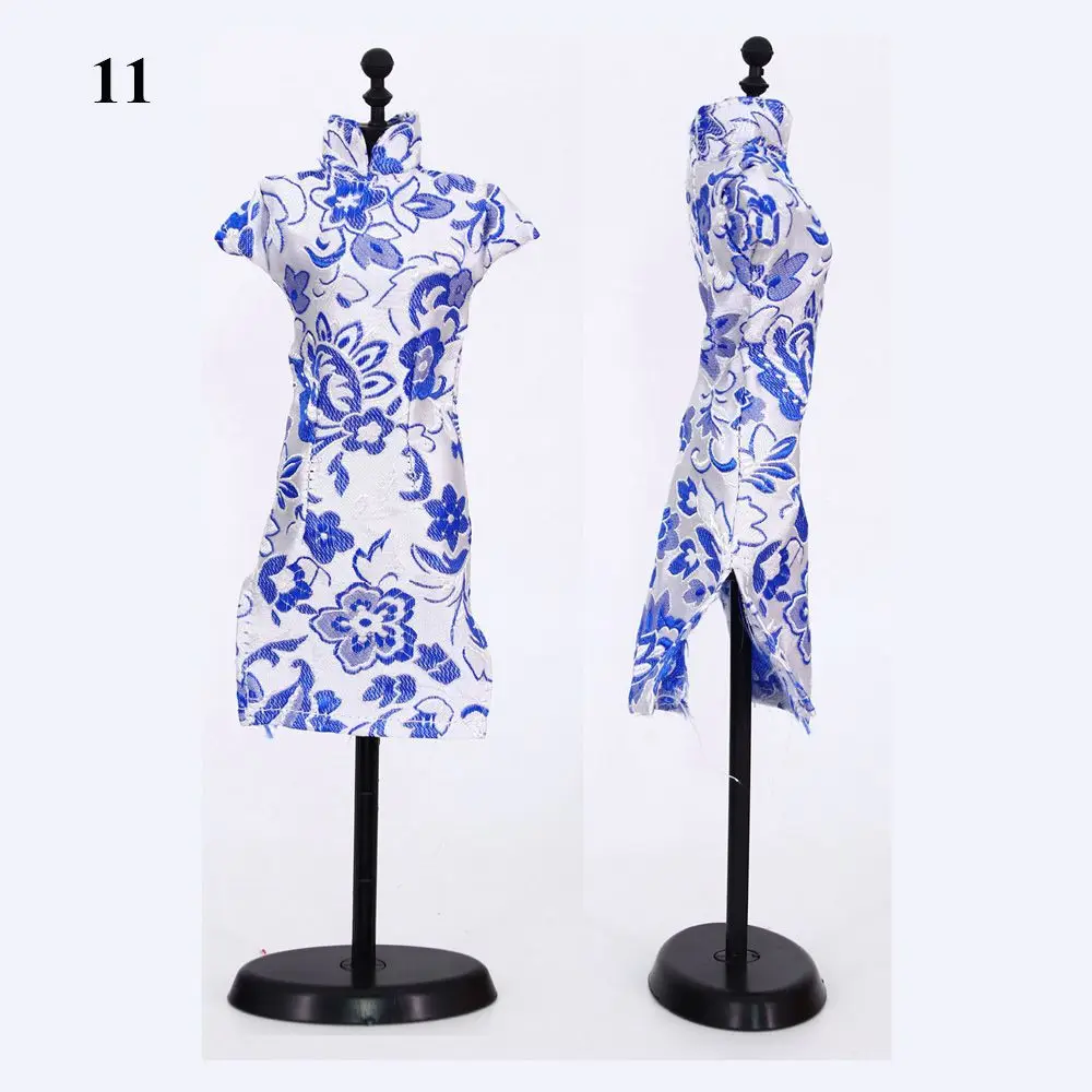30cm Dolls Chinese Traditional Dresses Cheongsam Style Evening Wearing Unique Dress Clothes Handmade Doll Accessories 19 Styles