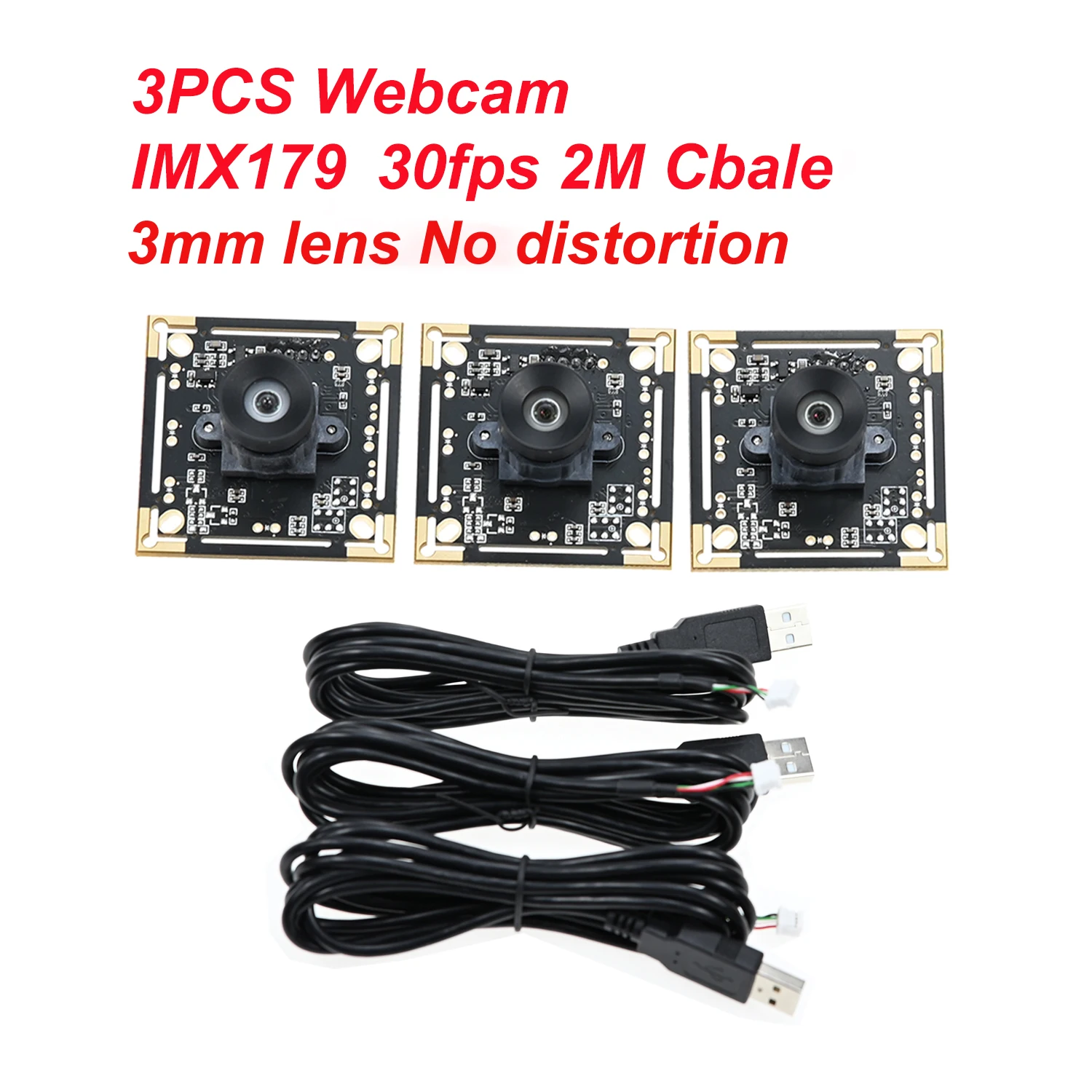 GXIVISION 3PCS Camera Module IMX179 / OV9732 100 Degree 30fps 2M Cbale No Distortion,Compatible For Autodarts.io Scoring