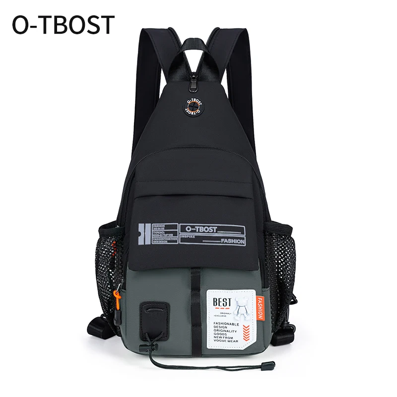 O-TBOST 2 in 1 Chest Bag and Backpack Outdoor Crossbody Bag for Men and Women with Oxford Cloth