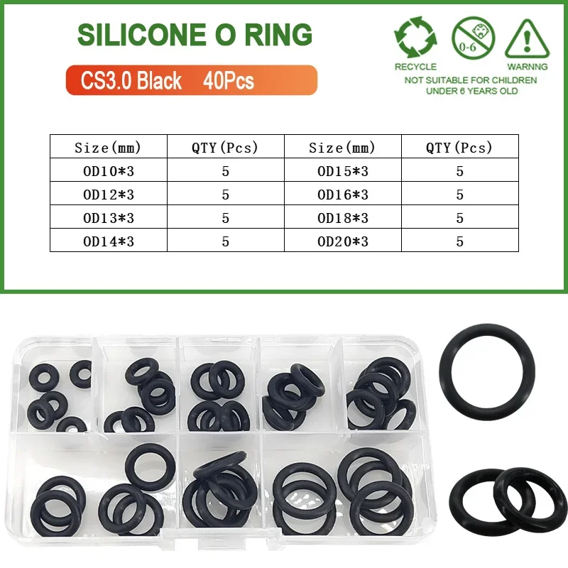 Black 40Pcs CS3.0mm