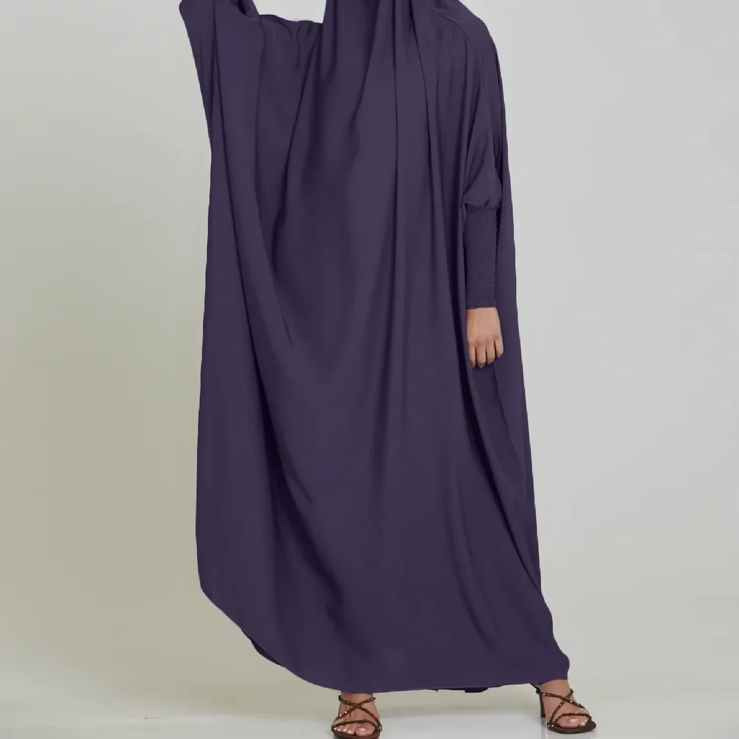 Prayer Garment Abaya Muslim Women Dress Long Khimar Ramadan Gown Abaya Skirt Islamic Clothes Solid Color Malay-Indonesia Evening