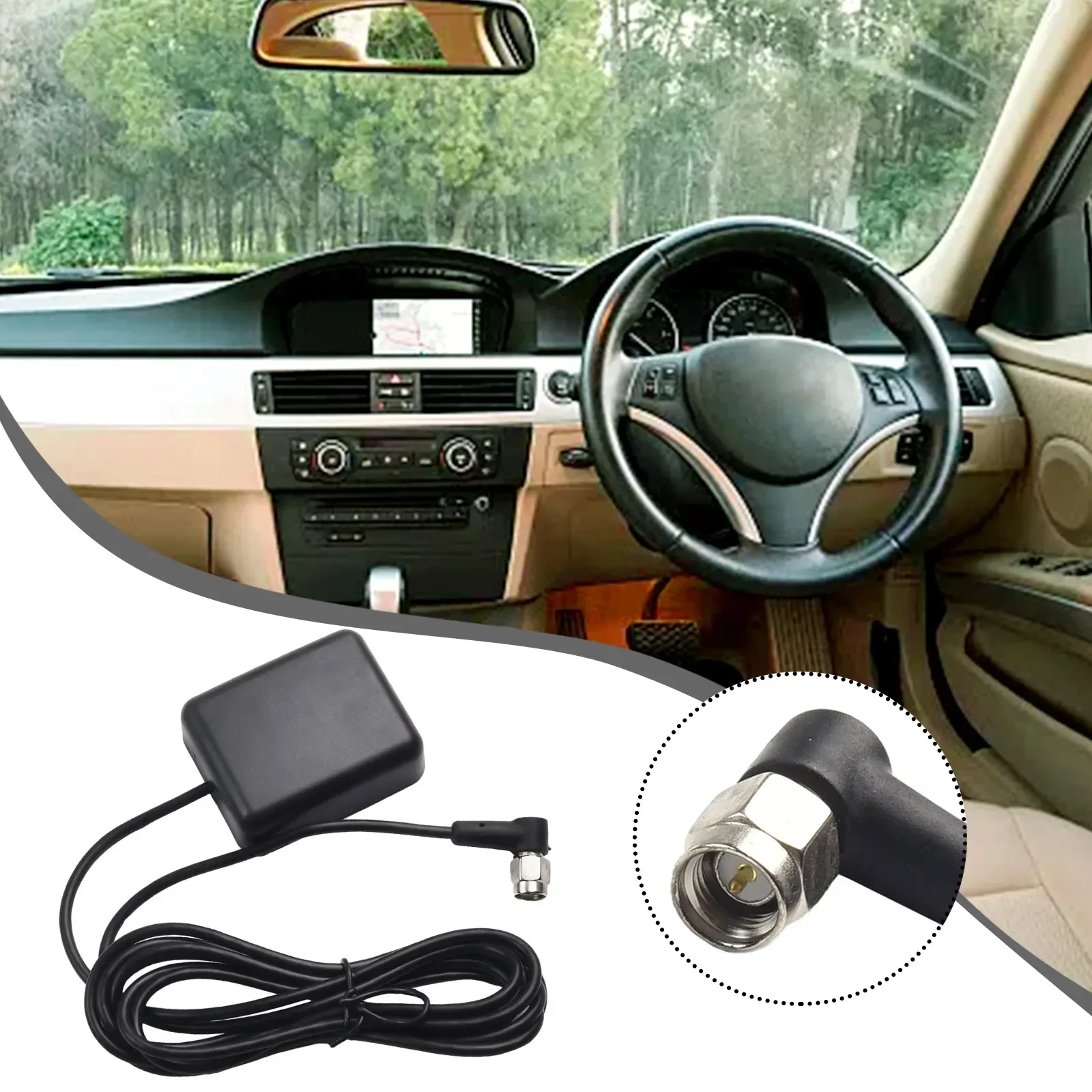 Car GPS Antenna SMA Male Plug Active Aerial Extension Cable For Car Navigation Camera Player ABS External Cable Accessories