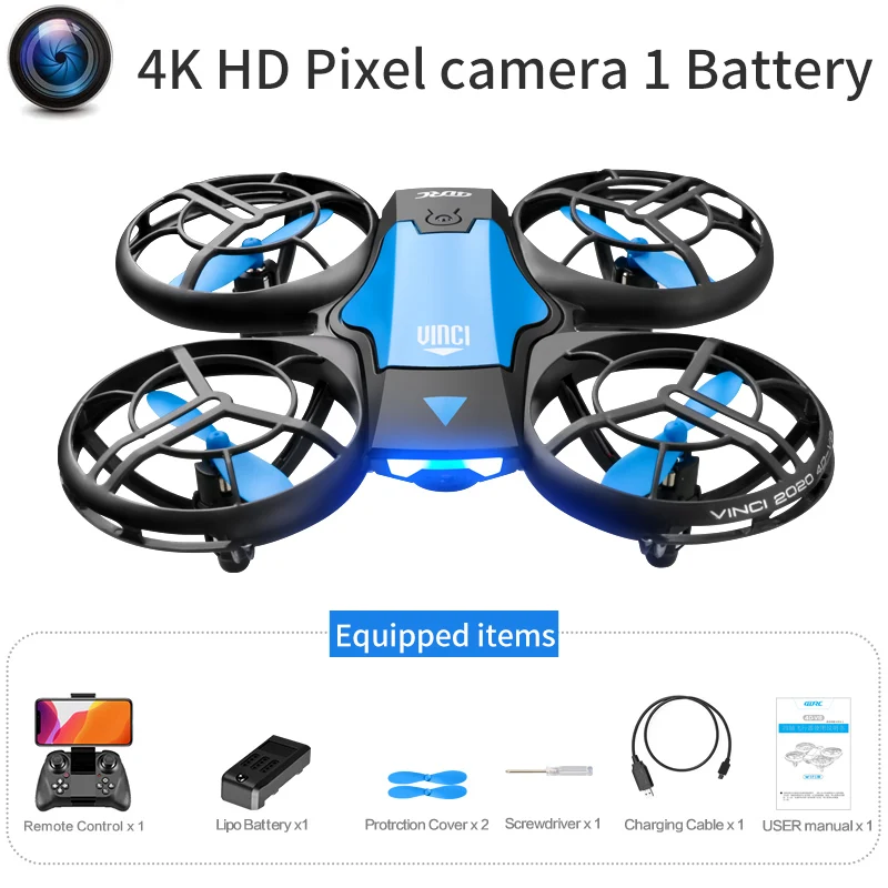 4DRC New V8 Mini Drone 6k profession HD Wide Angle Camera WiFi FPV RC Dron Height Keep Drones Helicopter Kids Toys Gifts