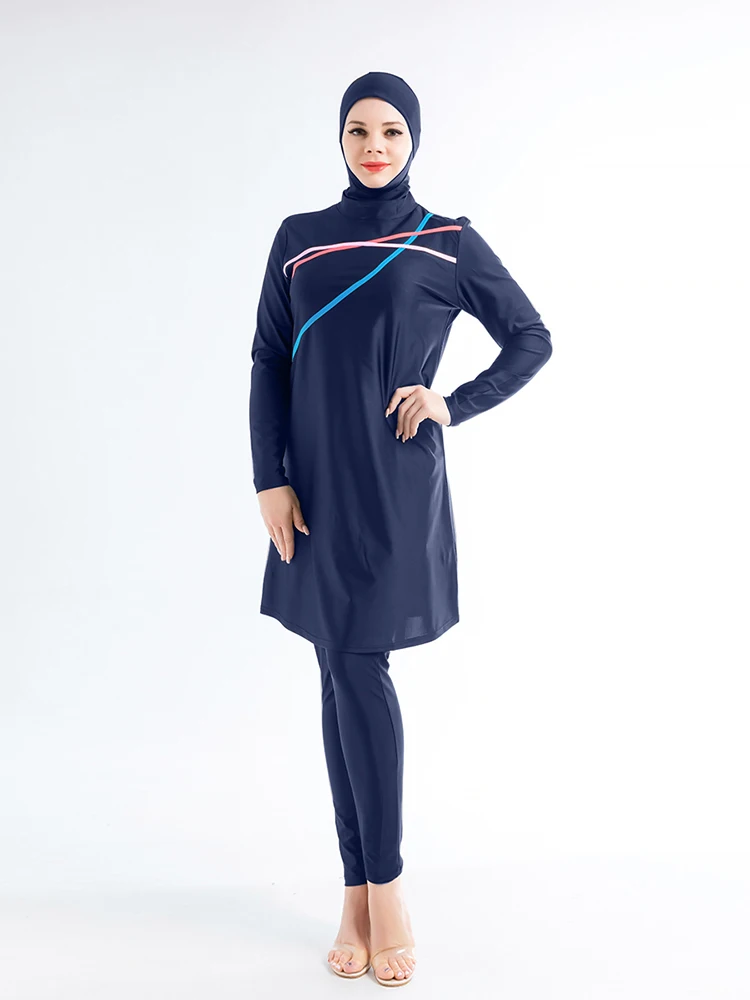 Modest Muslim Swimsuit Burkini Women Fashion Full Cover Women Conservative Swimsuit Bathing Suit Islamic Swimwear
