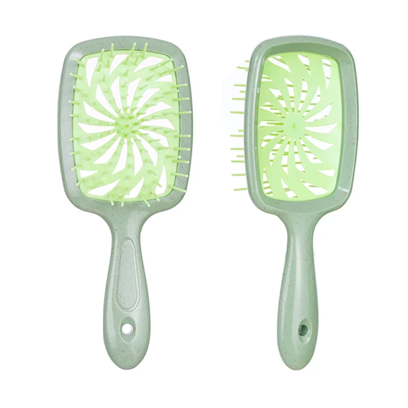 1pcs Air Cushion Hair Brush Wheat Straw Tangled Scalp Massage Comb Hollow Out Winmill Anti-static Hairbrush Salon Styling Tool