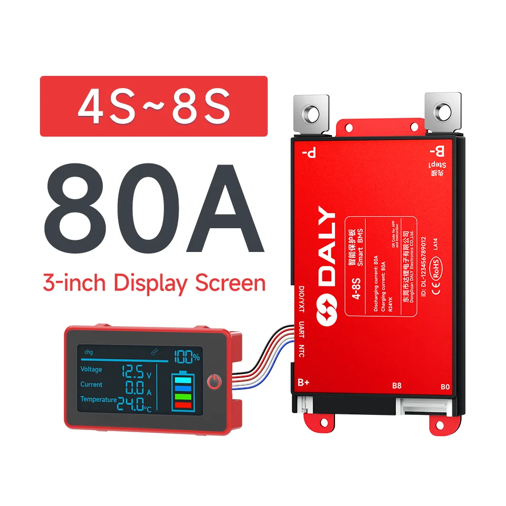 4S-8S 80A BMS LCD