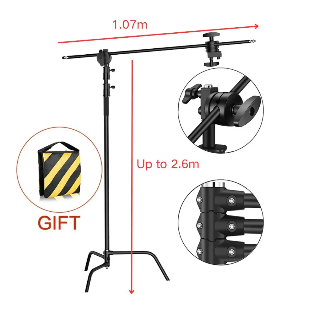 Black 2.6m C Stand