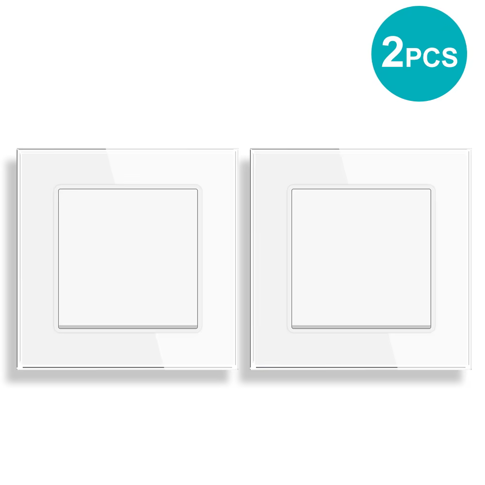 SRAN 1/2/3Gang Wall Switches 2Way Mechanical Light Switch On Off For Stairs Halls Glass Wall Rocker Switch EU Standard 2Pack