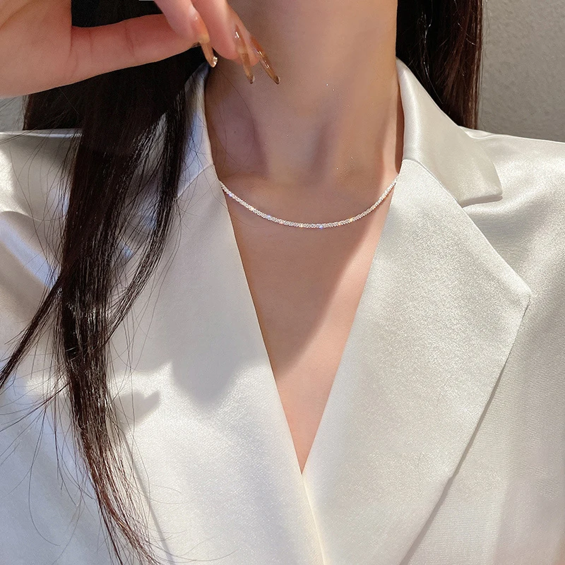 New 2021 Bohemian Pearl Necklace Accessories Opening Fashion Simple Diamond Metal  Necklace For Women Party Jewelry Gifts
