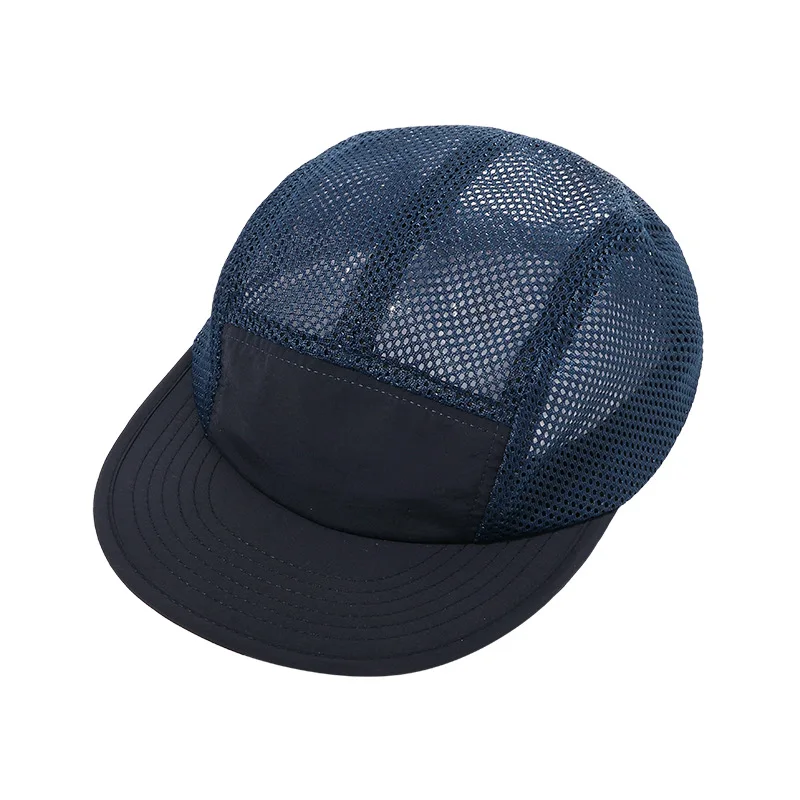 Japanese Style Quick Drying  Mesh 5 Panel Snapback Caps Outdoor Gorra De Béisbol Camping Black Baseball Hats For Men Women