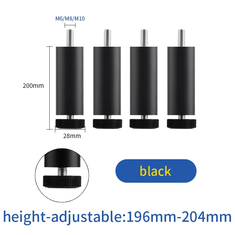 Black 20cm M6 M8 M10