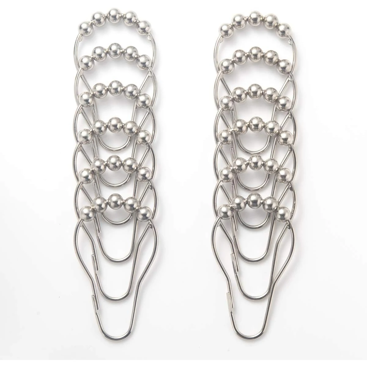 1 pack 12pcs shower curtain rod hooks stainless steel material with rolling balls easy to slide and not fall off