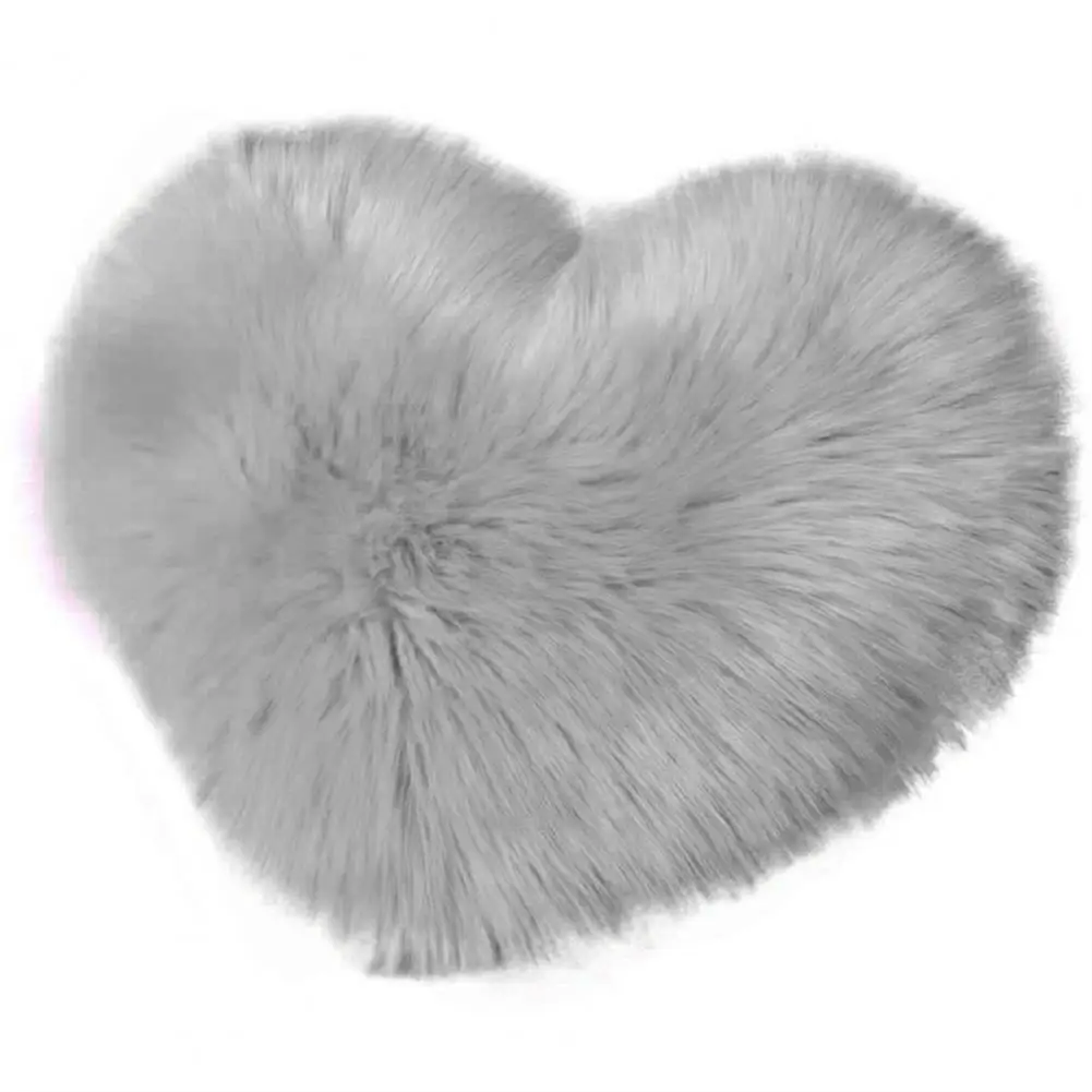 Heart Shaped Sofa Cushion Soft Plush Pillow Cushion Decorative Thick Shaggy Fluffy Sofa Pillow Doll Home Decor