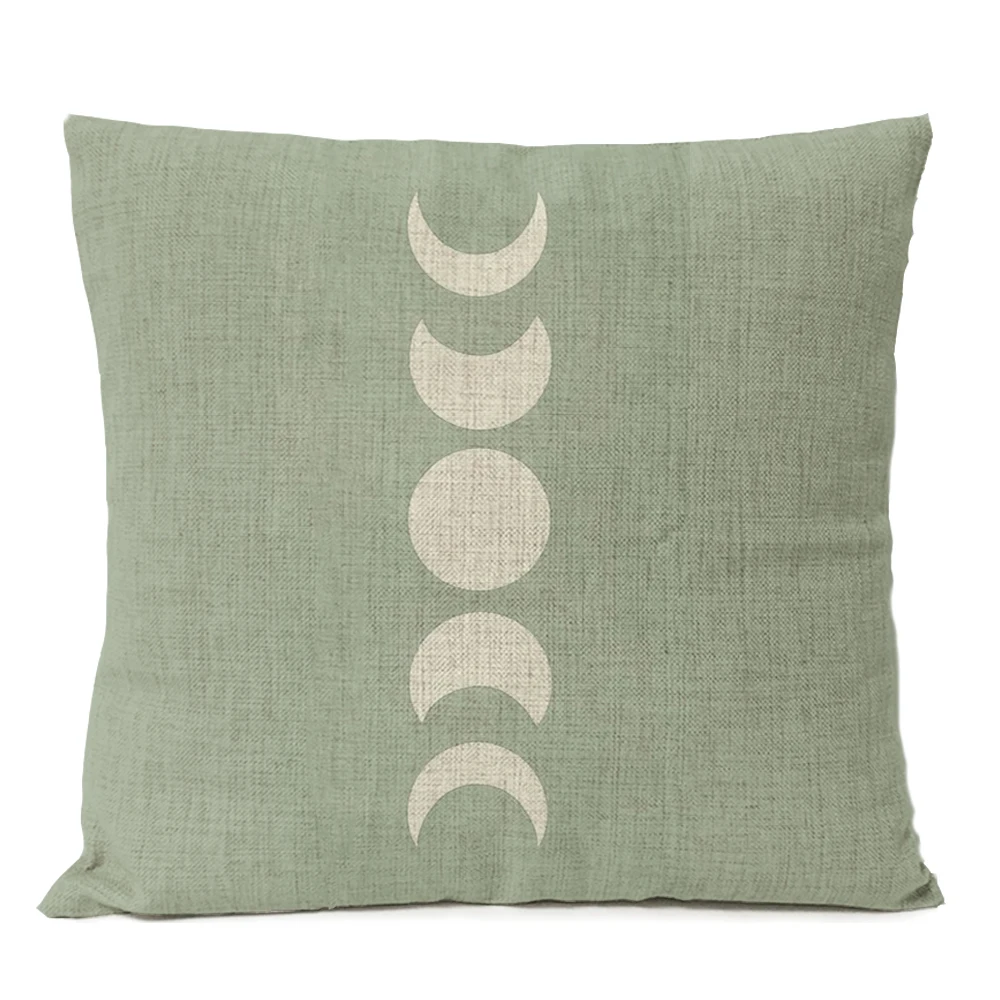 Boho Geometric Leaves Floral Pillow Case Home Decor Moon Sun Flowers Linen Throw Cushion Cover Decoration Sofa Pillowcase
