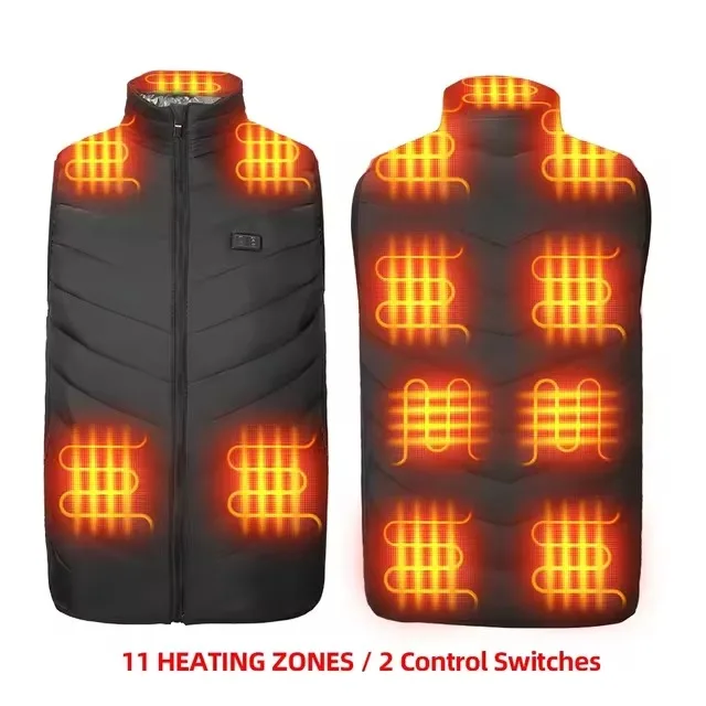 KEMIMOTO Moto Heated Vest USB Electric Smart Heating Jackets Men Women Winter Thermal Heat Clothing Plus size Hunting Coat