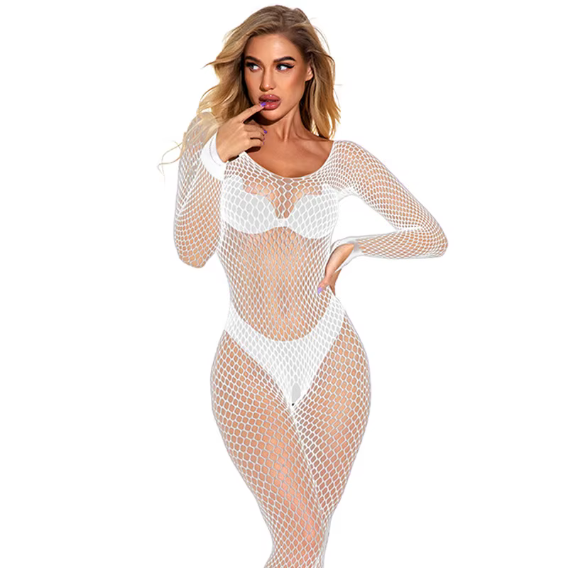 Bodysuit Underwear Sexy Lingerie Girl Bodystocking Tight Black Costumes Porno Women Intimates Hose Black Stretch Mesh Stockings