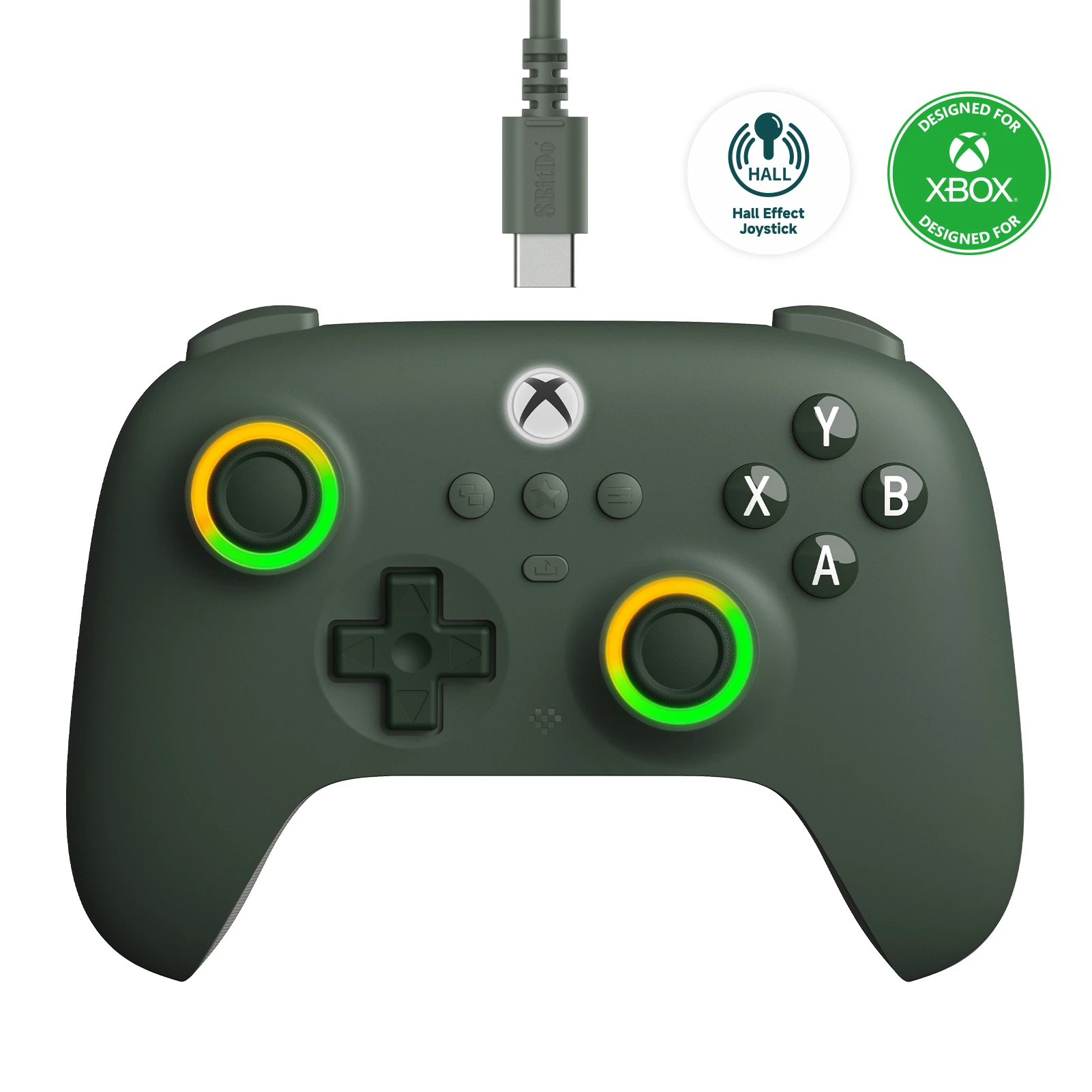 8BitDo Ultimate C Wired Controller USB Gamepad with Hall Effect Joysticks for PC Windows and Xbox Series X、Series S, Xbox One,.