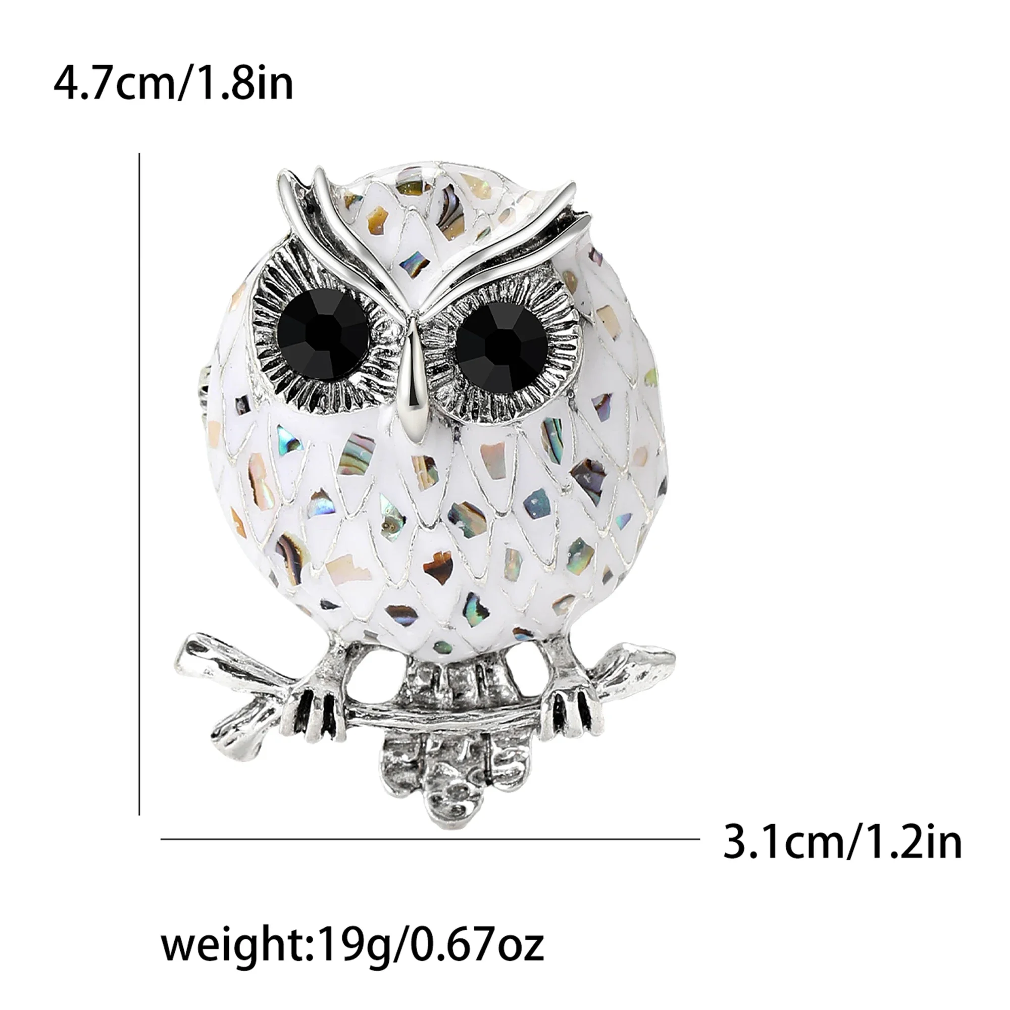 Shell Owl Brooches for Women Unisex Bird Pins Animal Lapel Pins Office Party Friend Gifts Jewelry Accessories
