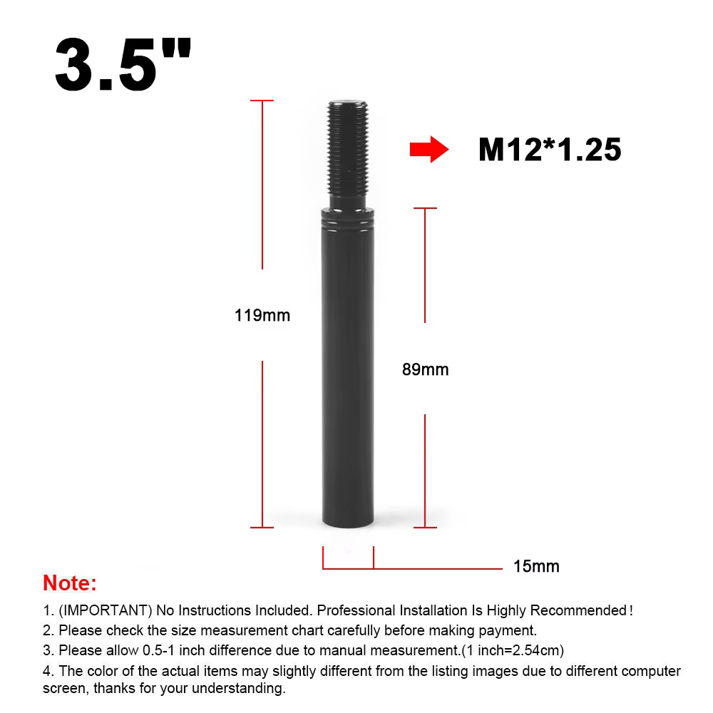 3.5inch and M12X1.25