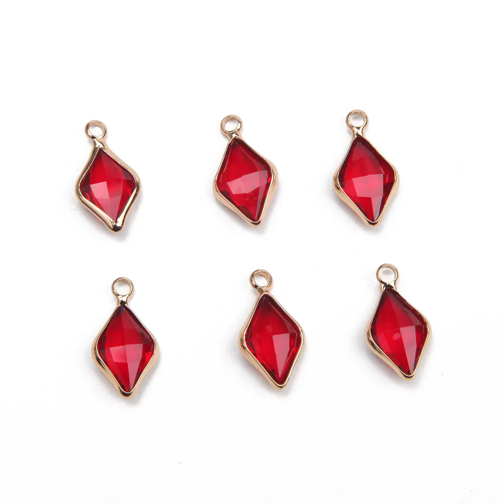 10PCS 10*19mm Diamond Crystal Pendant Glass Necklace Bracelet Charms for Jewelry Making Supplies DIY Cutting Surface Accessories