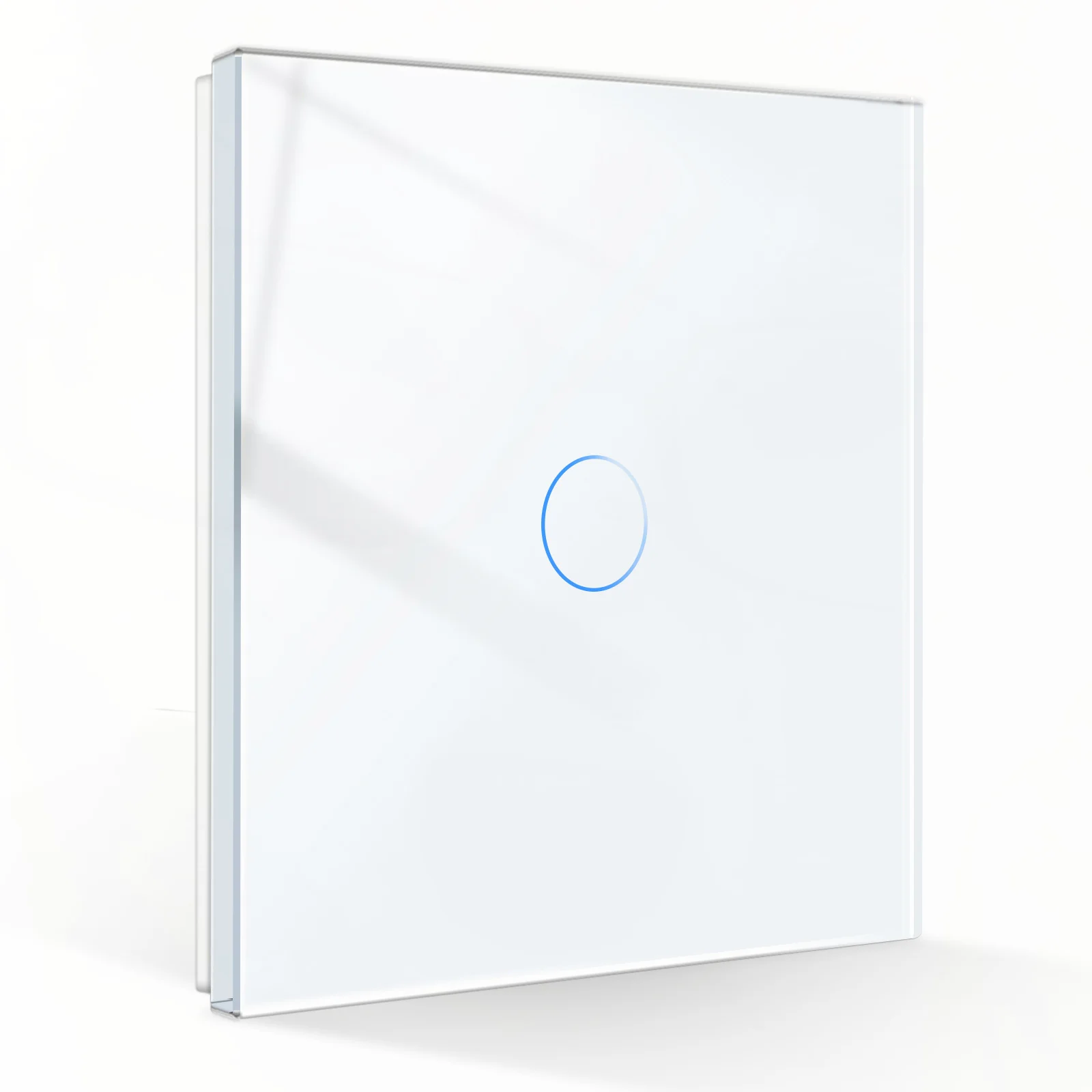 Bingoelec 1/2/3Gang 3Way Wall Light Switches Stairs Touch Switches Glass Sensor Panel EU Standard Blue Backlight 3pack