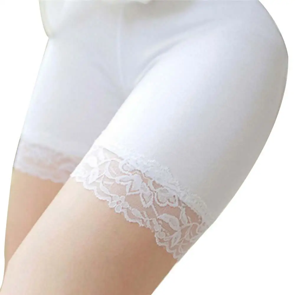 Women Seamless Solid Color Elastic Pant Short Skirt Breathable Shorts Lace Leggings Safety Pantie Pantalones Cortos Under The Sh