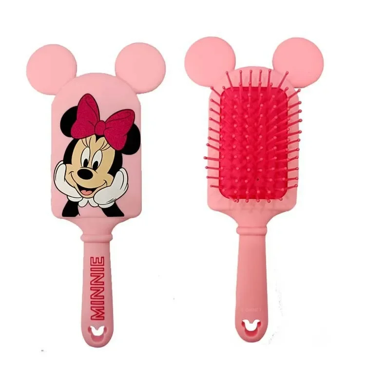 Disney Minnie Mouse Air Cushion Combs Kawaii Cartoon Figures Hot Pink Massage Haircare Hairdressing Tool Hair Brush Girl Gifts