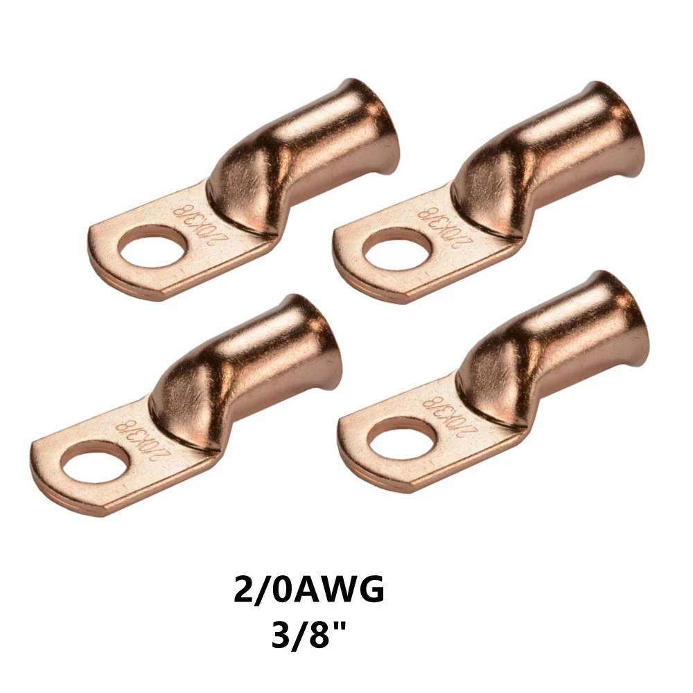 10/25PCS Bare Copper Wire Lug 2/0AWG M6/M8/M10/M12  Ring Terminnal Battery Welding Cable Connector