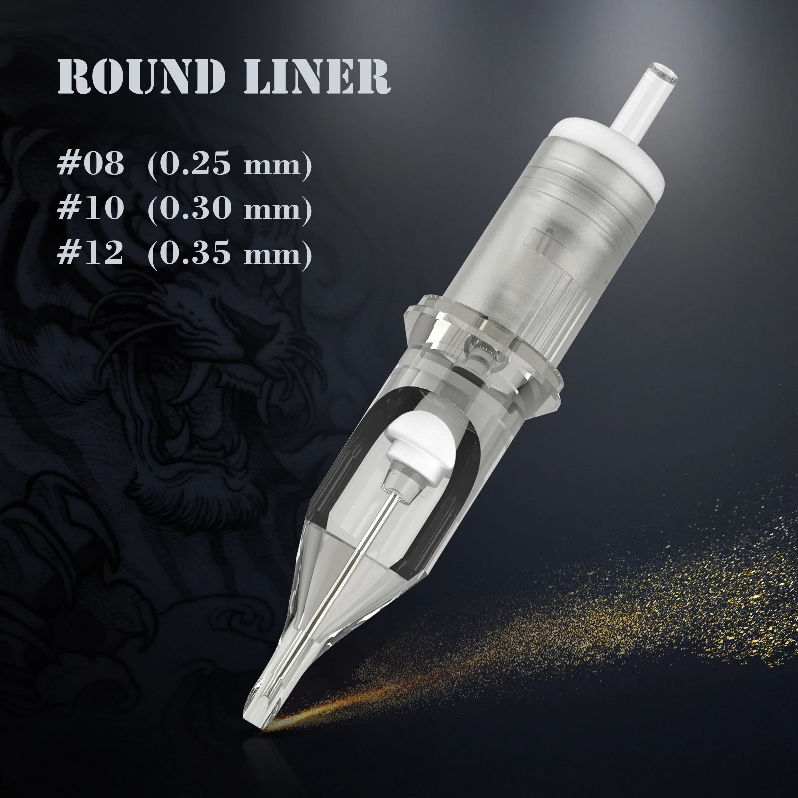 5 Pcs/Lot Original EZ Revolution Cartridge Tattoo Needles Round Liner #08 0.25mm 1/3/5/7/9/11 for Cartridge Machine and Grips