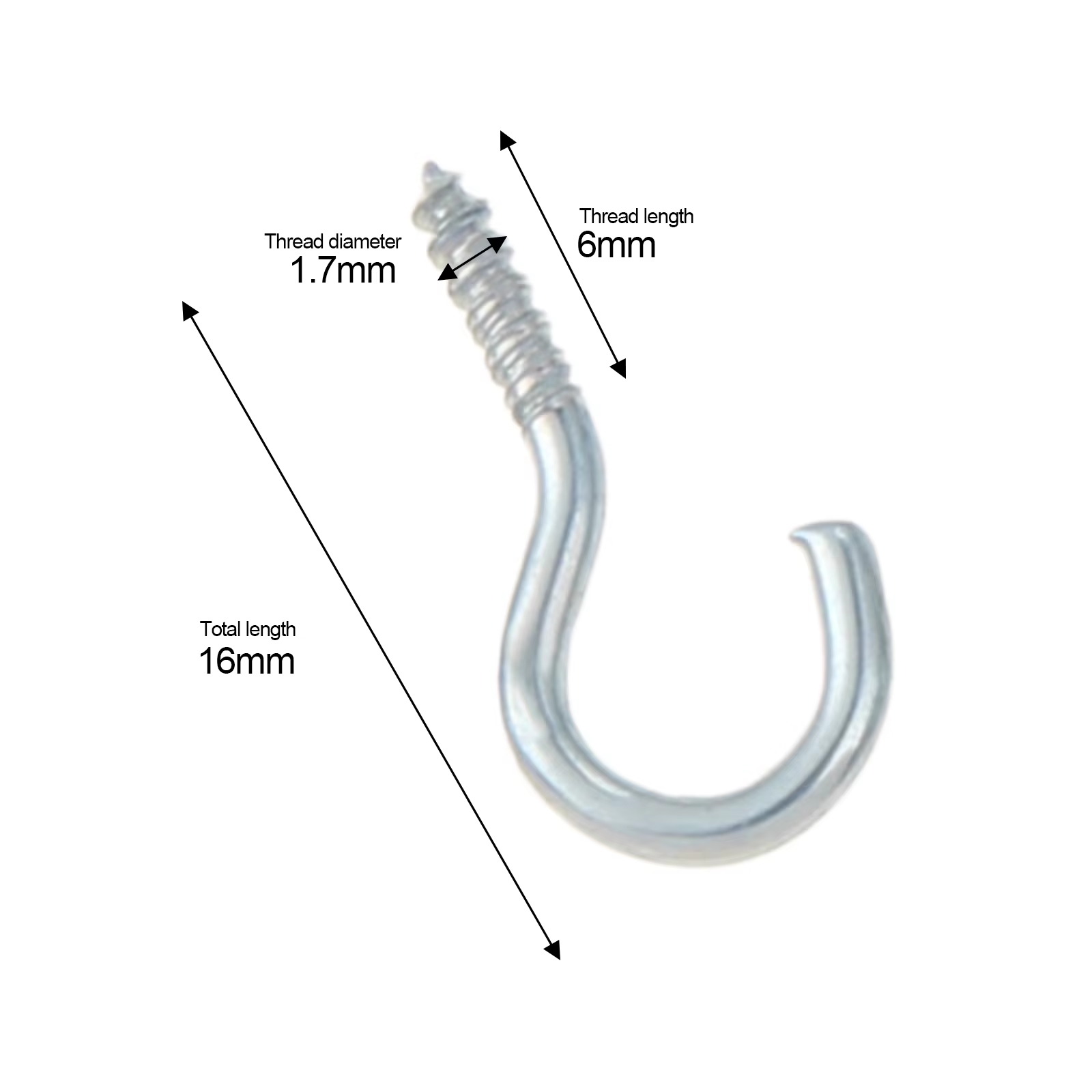 50/20/10/5Pcs Metal Screw-in Spiral Cup Hooks Home Picture Frame Curtain Plant Lamp Ceiling Light Cabinet RV Tool Eyebolt Hanger