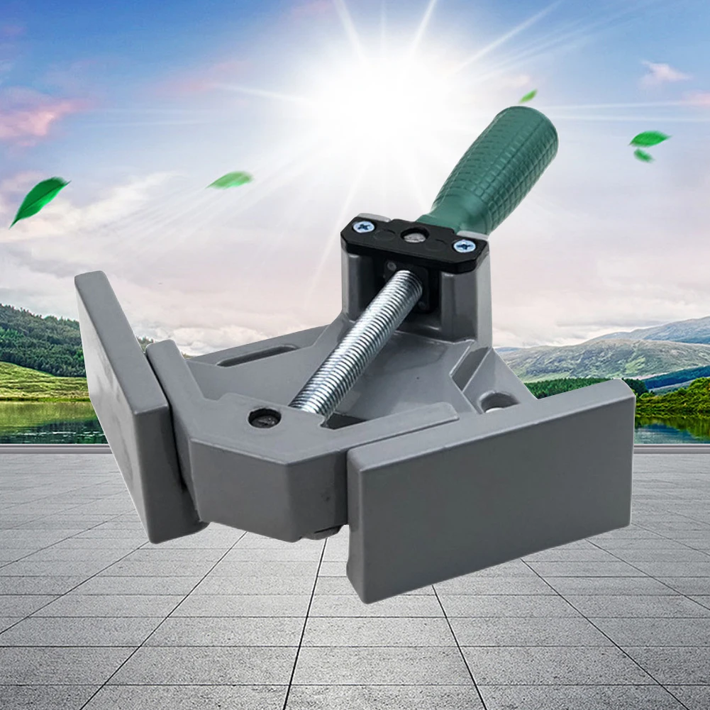 Right Angle Clip Clamp Aluminum Alloy Corner Clamp Single Handle Adjustable Swing Jaw for Carpentry Picture Frame Metal Welding