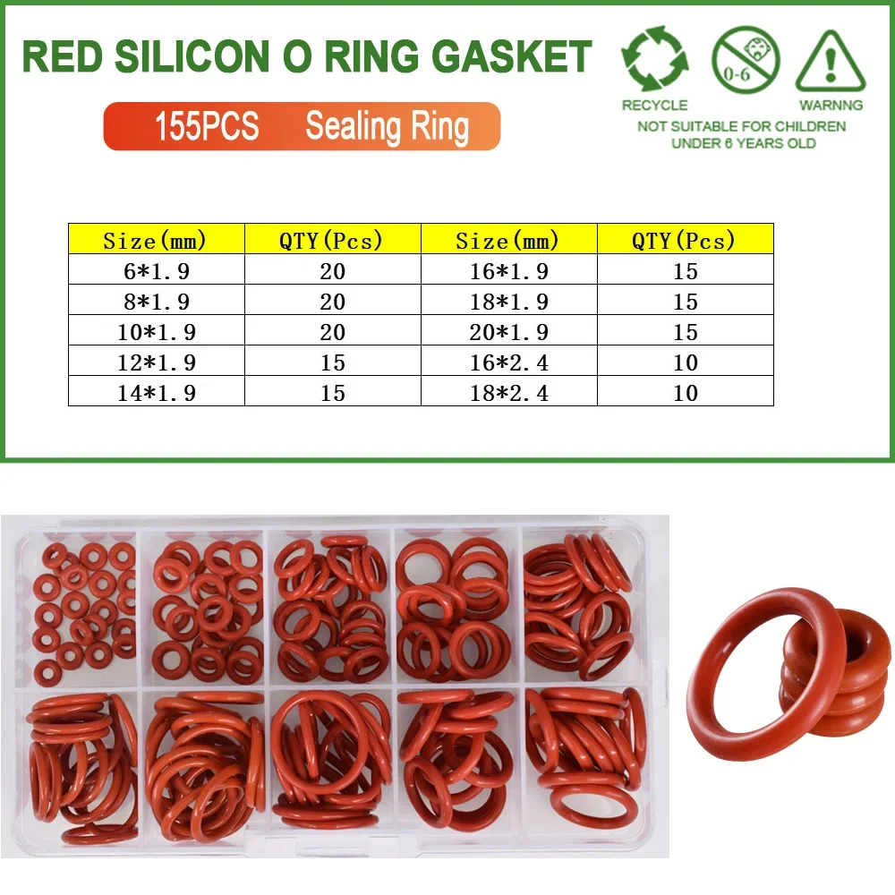 Red 155Pcs Mixed