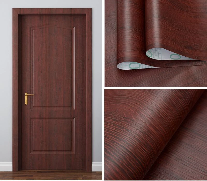 90CM Width Wood Grain Door Stickers Waterproof Self Adhesive Wallpaper Wardrobe Cupboard Furniture Renovation Kitchen Home Decor