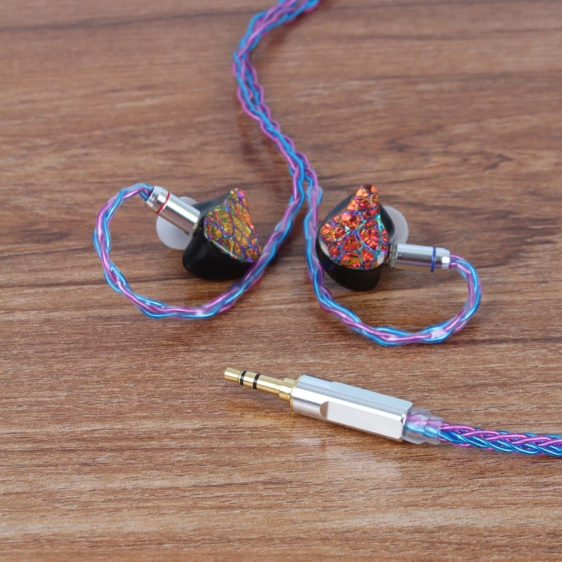 XSL-X-600 In Ear Earphones 1DD+1BA Loop Iron Hybrid HIFI Monitoring Music Earbuds 0.78 2pin Cable Heygears 3D Printing  Shell