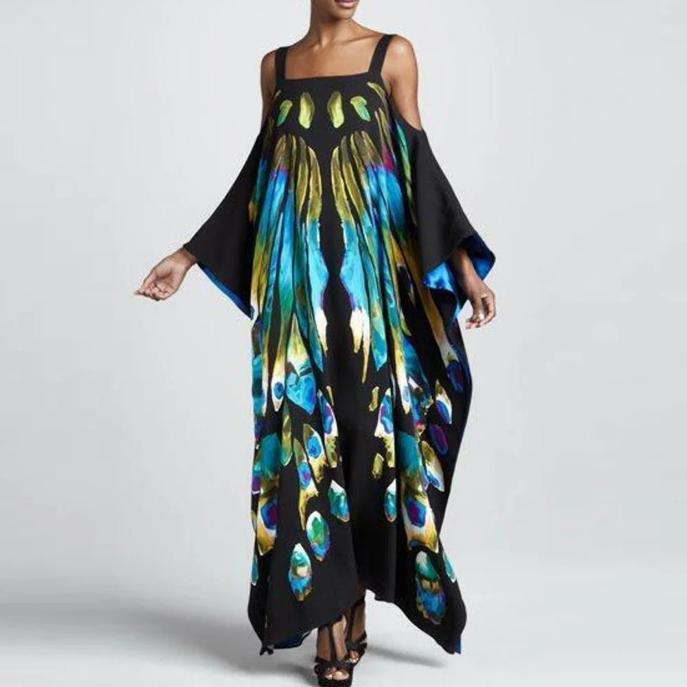 Beach Outfits Maxi Cover-ups Women Summer Clothes Off The Shoulder Ruffle Party Dresses