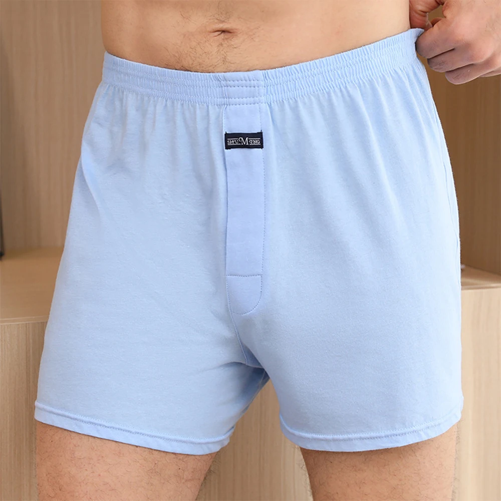 Men Pajama Shorts Summer Solid Elastic Waist Short Pants Casual Breathable 3D Crotch Bottoms Sleepwear Comfortable Pijama