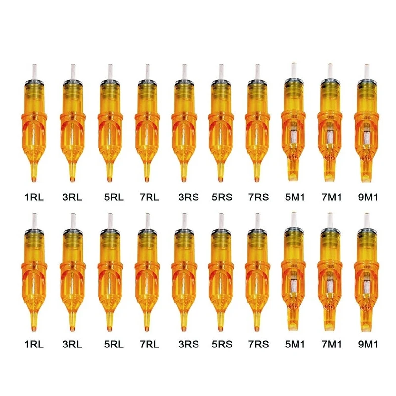 20PCS Tattoo Needles Micropigmentation Permanent Make-Up Eyebrows Lips Microblading Disposable Tattoo Cartridge Needles