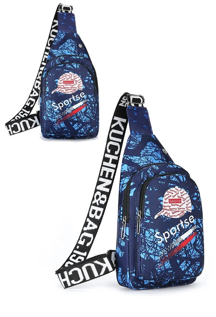 Rilibegan Men Crossbody Bag Leisure Single Shoulder Sports Chestbag Oxford Men Chest Bag Multifuctional Storage Bags