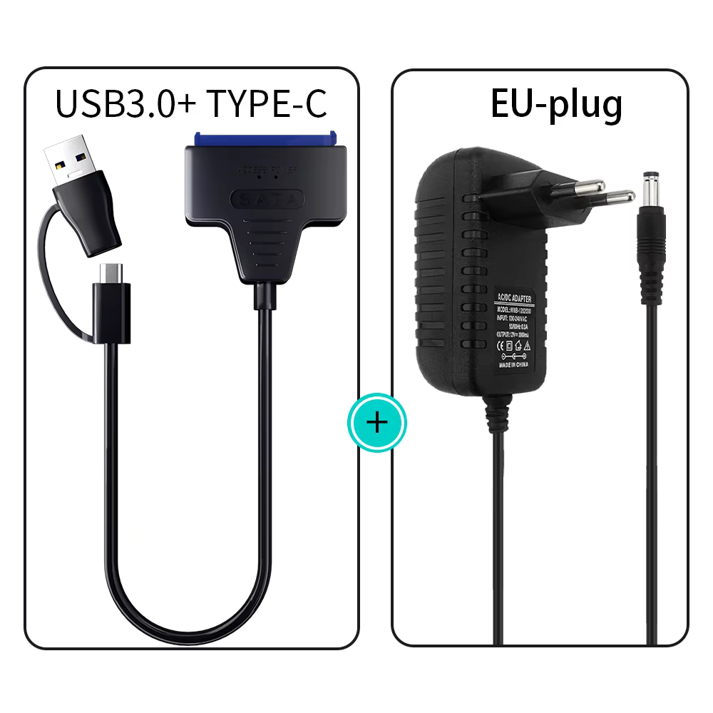 USB3.0C to A EU Plug