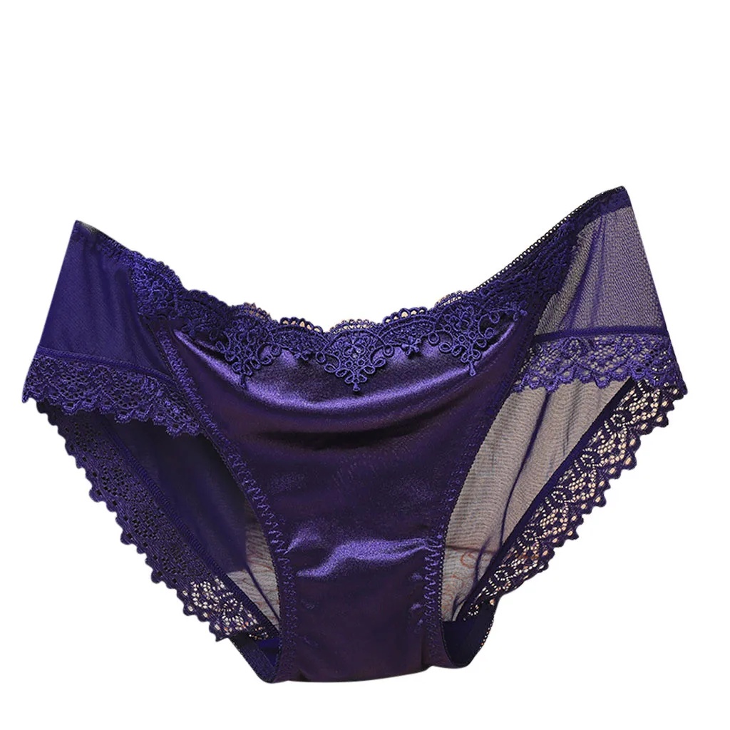 French Style Women Underpants Female Lace Panties Comfort Intimates Transparent Underwear Lady Briefs Ice Silk Panties Lenceria
