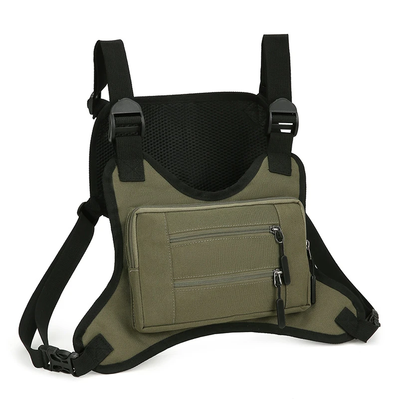 Fashion Camouflage Pattern Men's Chest Pack Light Oxford Fabric Tactical Chest Bag Double Strap Design Shoulder Vest Bag For Men