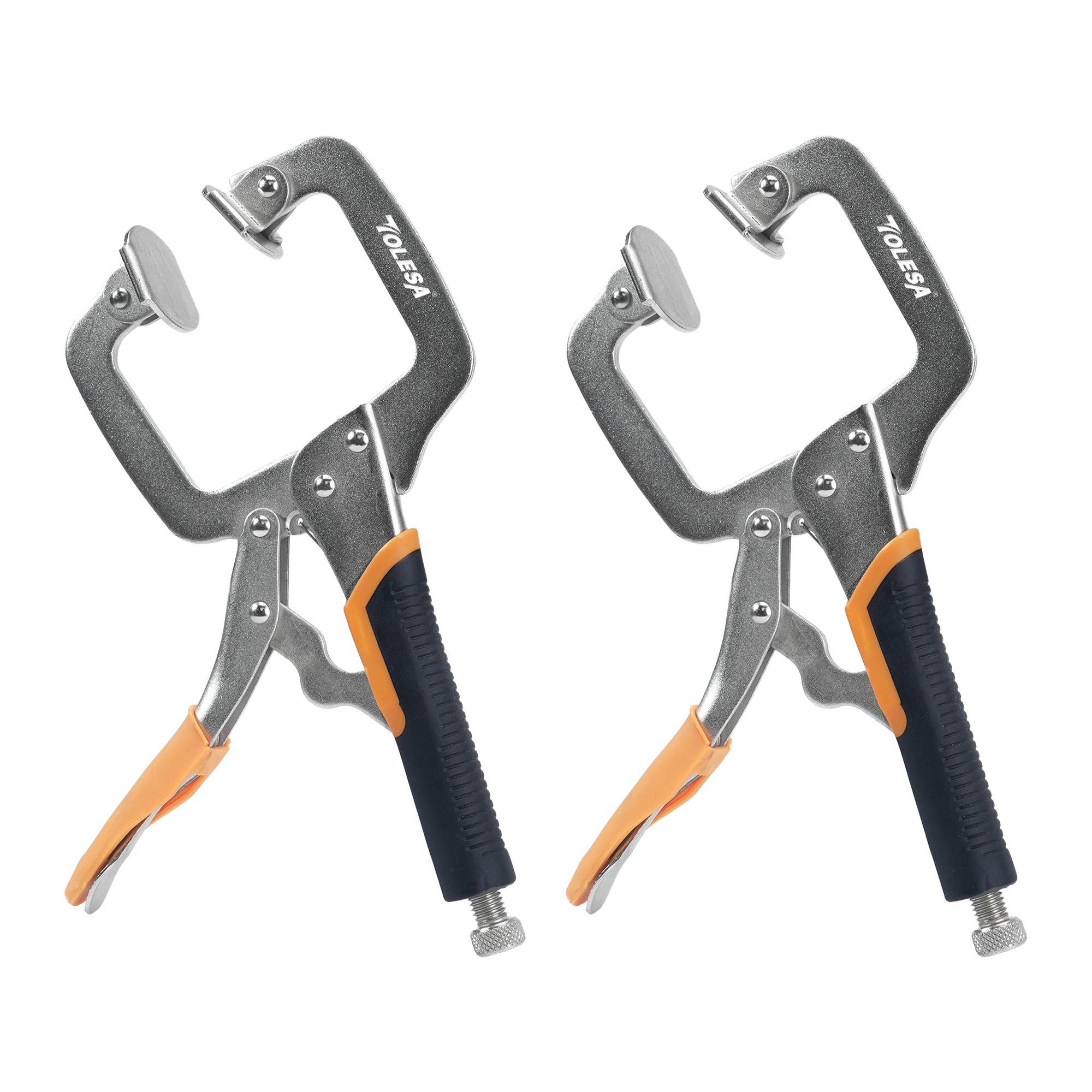 TOLESA 9 Inch Pocket Hole Jig Clamp 2PCS Heavy Duty C Clamp Set Welding Clamps for Pocket Hole Joinery Cabinet Carpentry