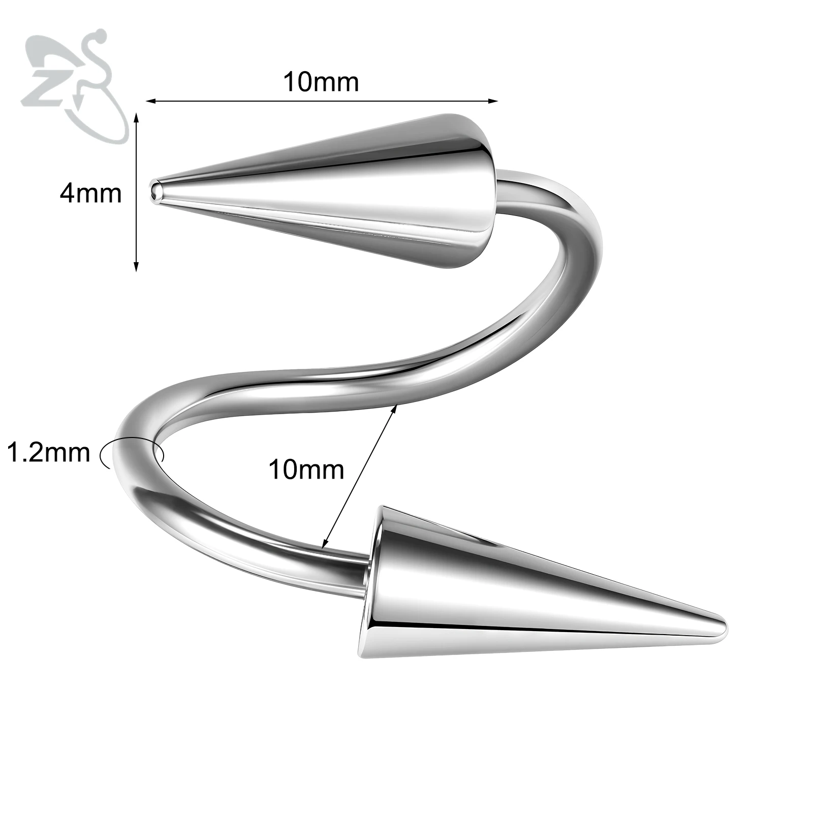 Silver-10X4X10mm